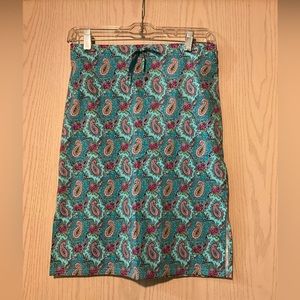 Vintage Pink Paisley & Teal Blue Mini Skirt Boho Whimsigoth Y2K 90s size Medium